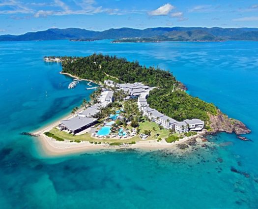 Helicopter view of Daydream Resort in the Whitsundays 