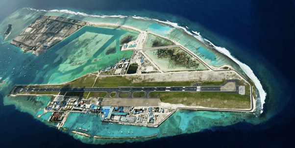 Birdseye View of Male Velana Airport in the Maldives